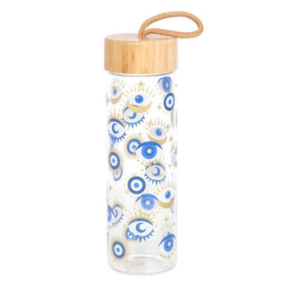 Something Different - All Seeing Eye Reusable Glass Waterfles - Multicolours